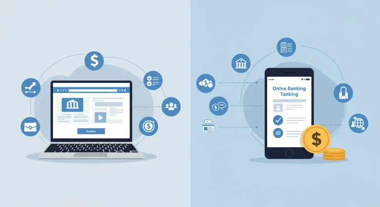 What is the difference between online banking and mobile banking?