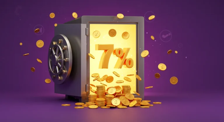 Which bank is giving 7% interest on savings accounts?
