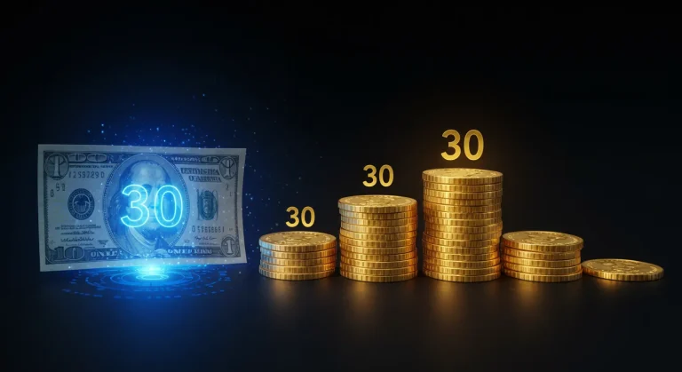How much is a $100 bond worth after 30 years?
